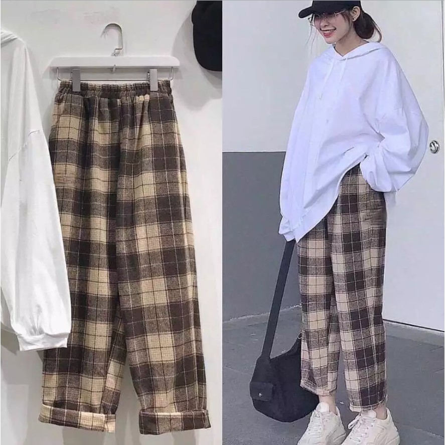 Quần kẻ suông nhiều màu KTH1120