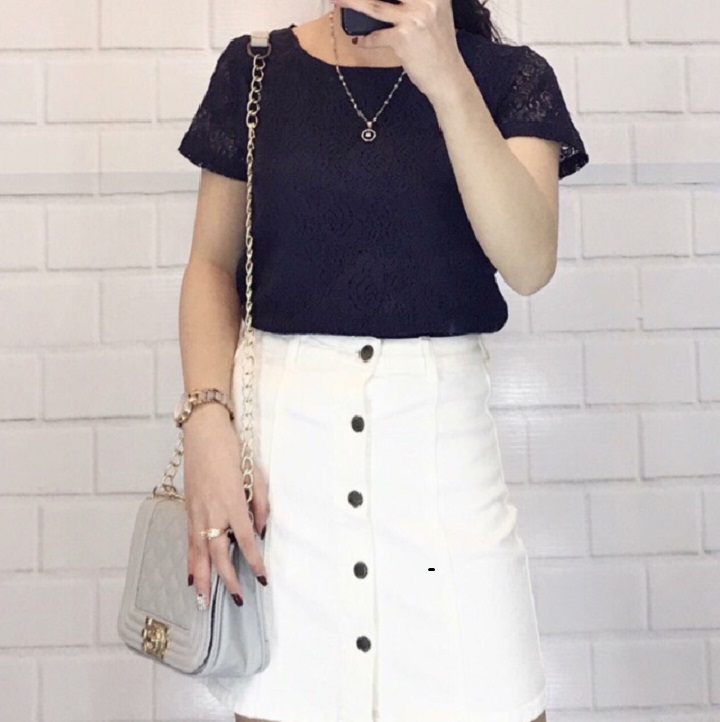 Áo Kiểu Ren 2 Lớp Công Sở Duyên Dáng