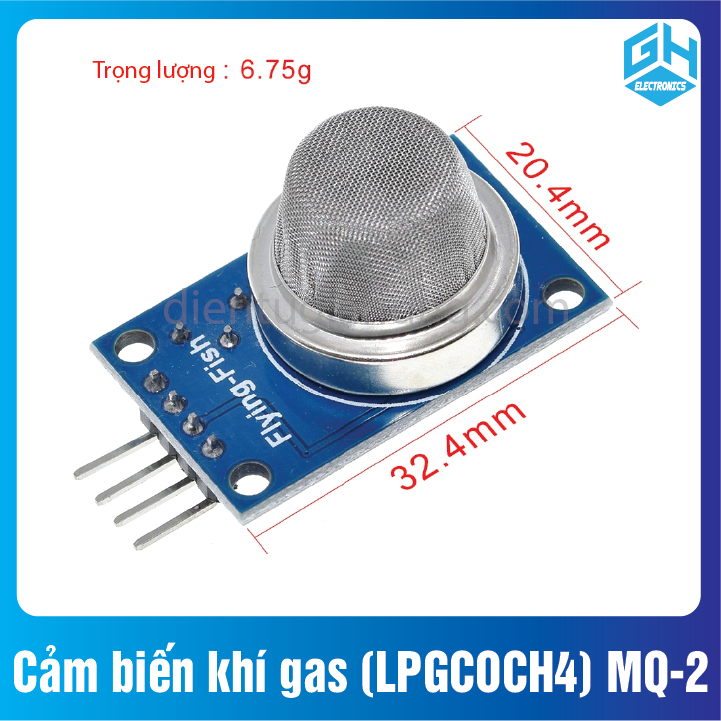 Mạch Cảm biến khí gas (LPG/CO/CH4) MQ-2