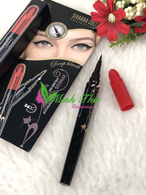 Bút kẻ mắt Sivanna Colors Deep Black Waterproof
