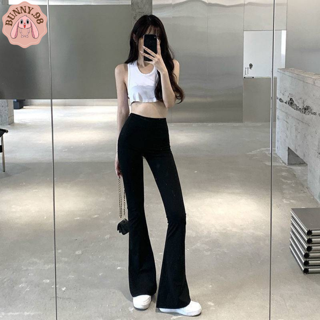 Quần Ống Loe Chất Thun Co Dãn, có video ảnh thật