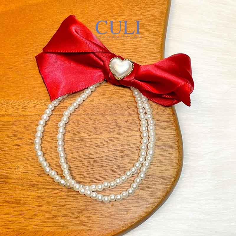 Cột tóc nơ dây ngọc trai xinh xắn