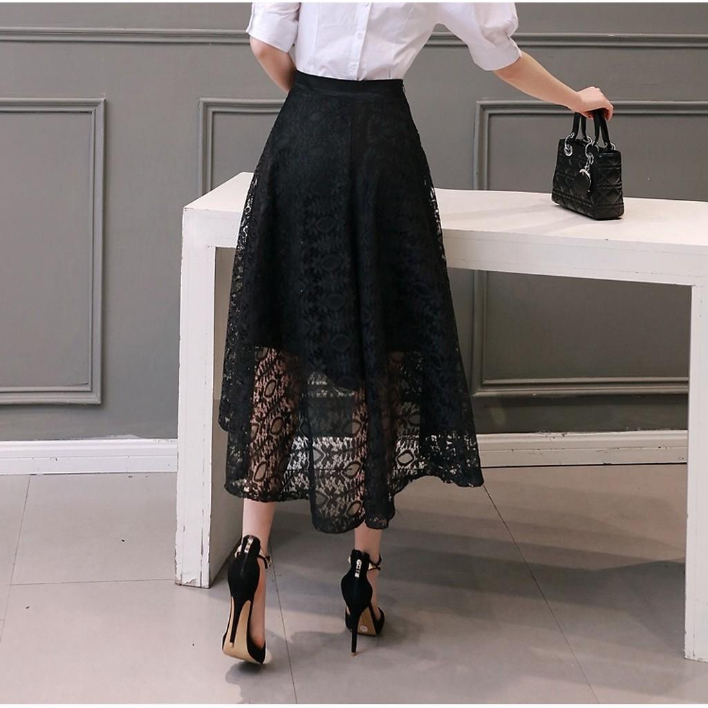Chân váy ren công sở Vạt Chéo