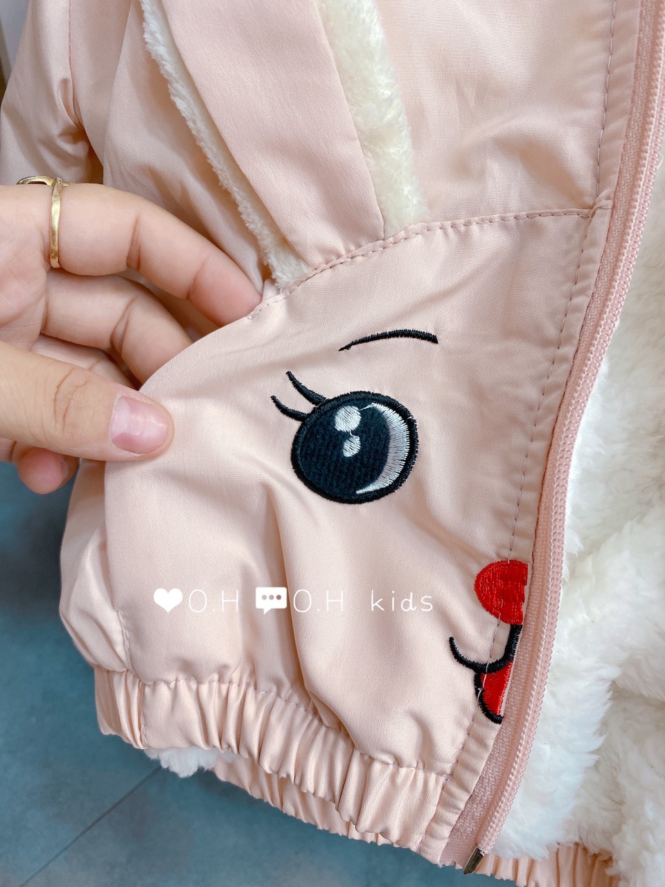 Áo gió THỎ lót lông cho bé