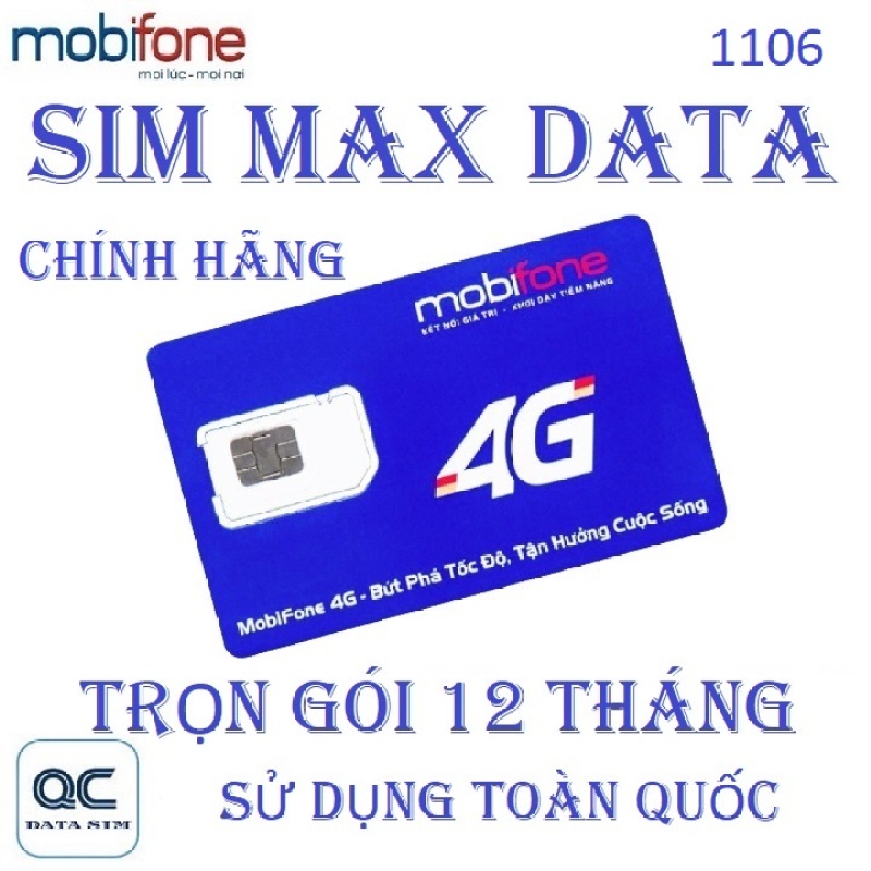 Sim 4G mobifone không giới hạn dung lượng chia sẻ thoải mái xem fim thả ga sử dụng toàn quốc TRỌN GÓI 12 THÁNG 1106