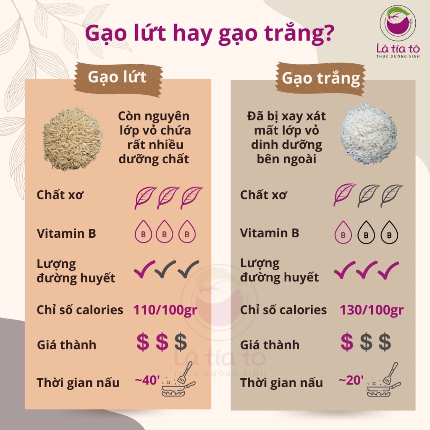 BỘT GẠO LỨT MẦM 500GR - LÁ TÍA TÔ