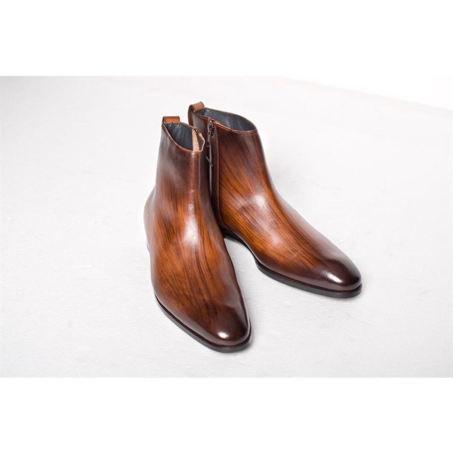 Giày cao cổ có khoá kéo zip boots chất liệu da bê thật 100%