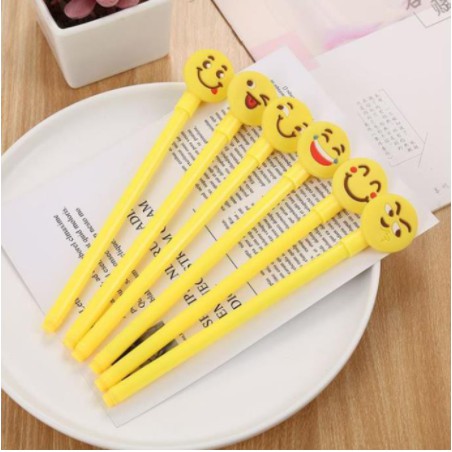 Combo 5 Bút Bi Nước Mặt Cười Cảm Xúc Silicon Cute