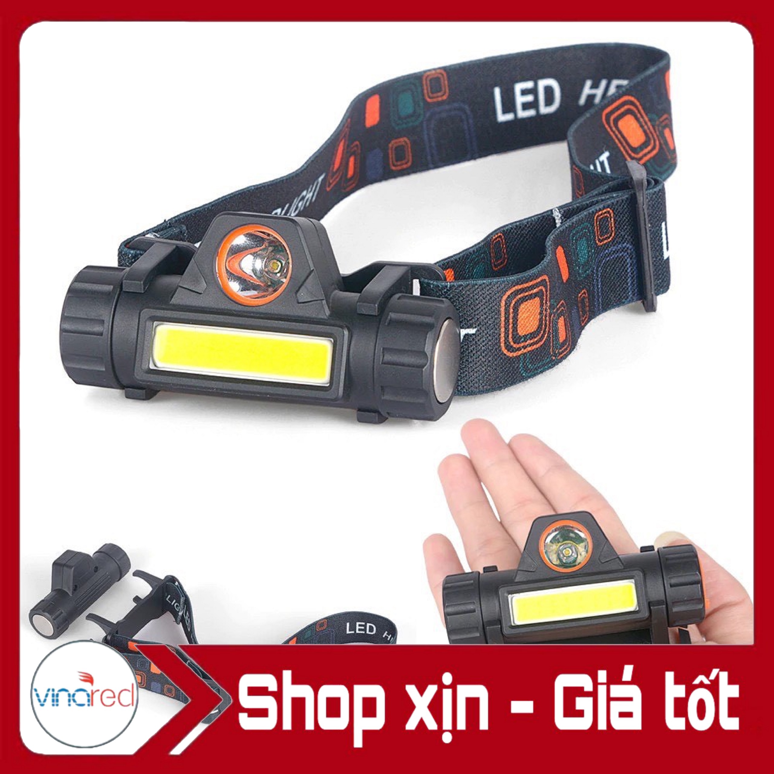 [HCM]Đèn pin đội đầu 2 BÓNG 101 Tặng Kèm Pin