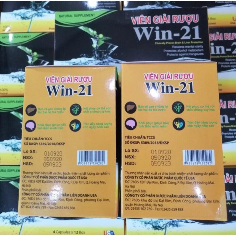 Viên giải rượu WIN21 Giải độc gan chống lại tác hại rượu bia hiệu quả nhanh chóng