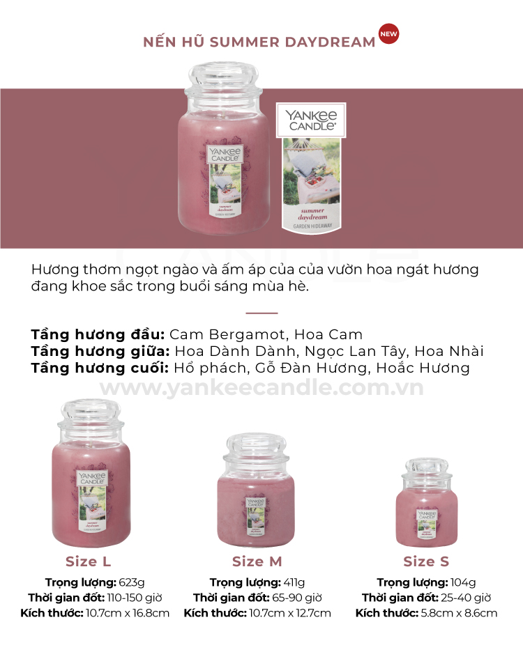 Nến hũ Yankee Candle size L - Summer Daydream