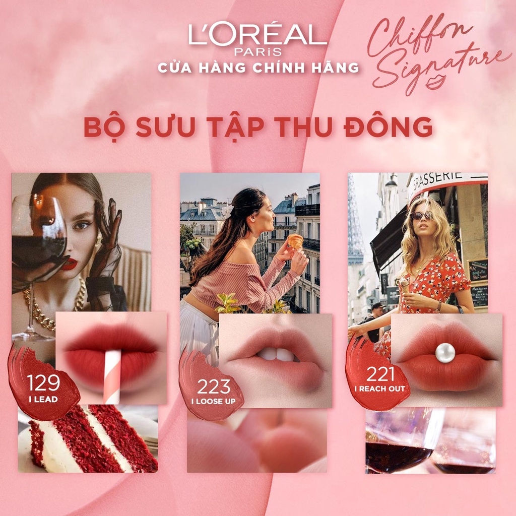 đẹp✔¤  Son mịn lì cao cấp L'Oréal Paris Chiffon Signature 7ml