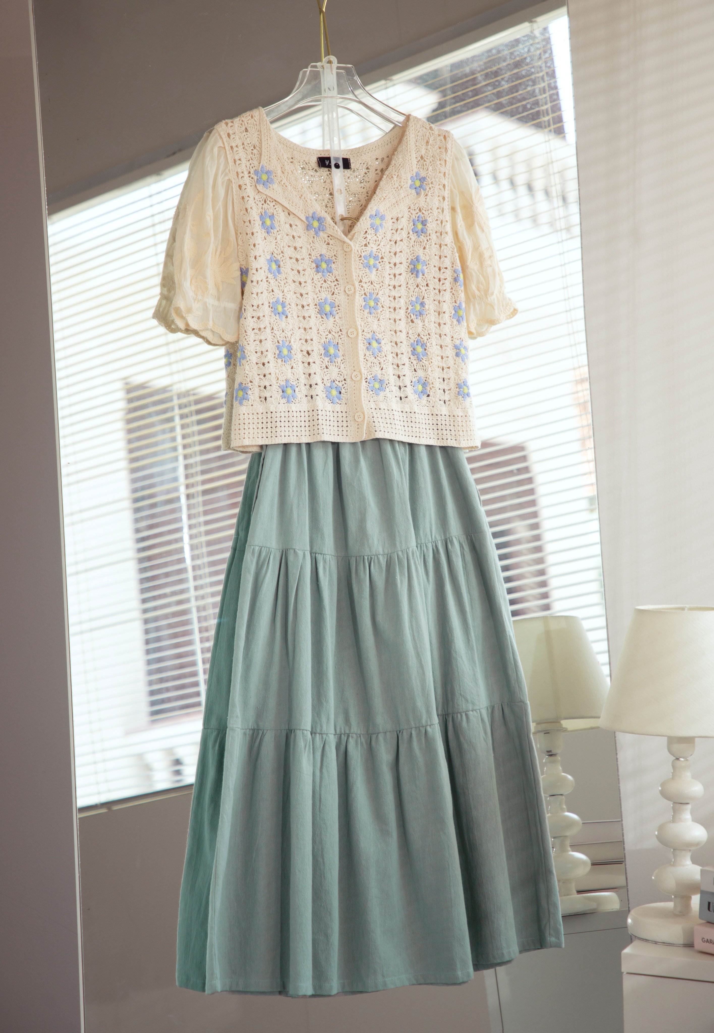 MORI - Chân váy xòe linen