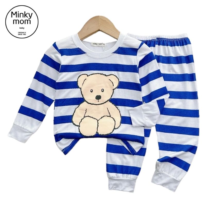 Bộ dài tay thun lạnh minky mom cho bé 7-28 kg vtd-3b