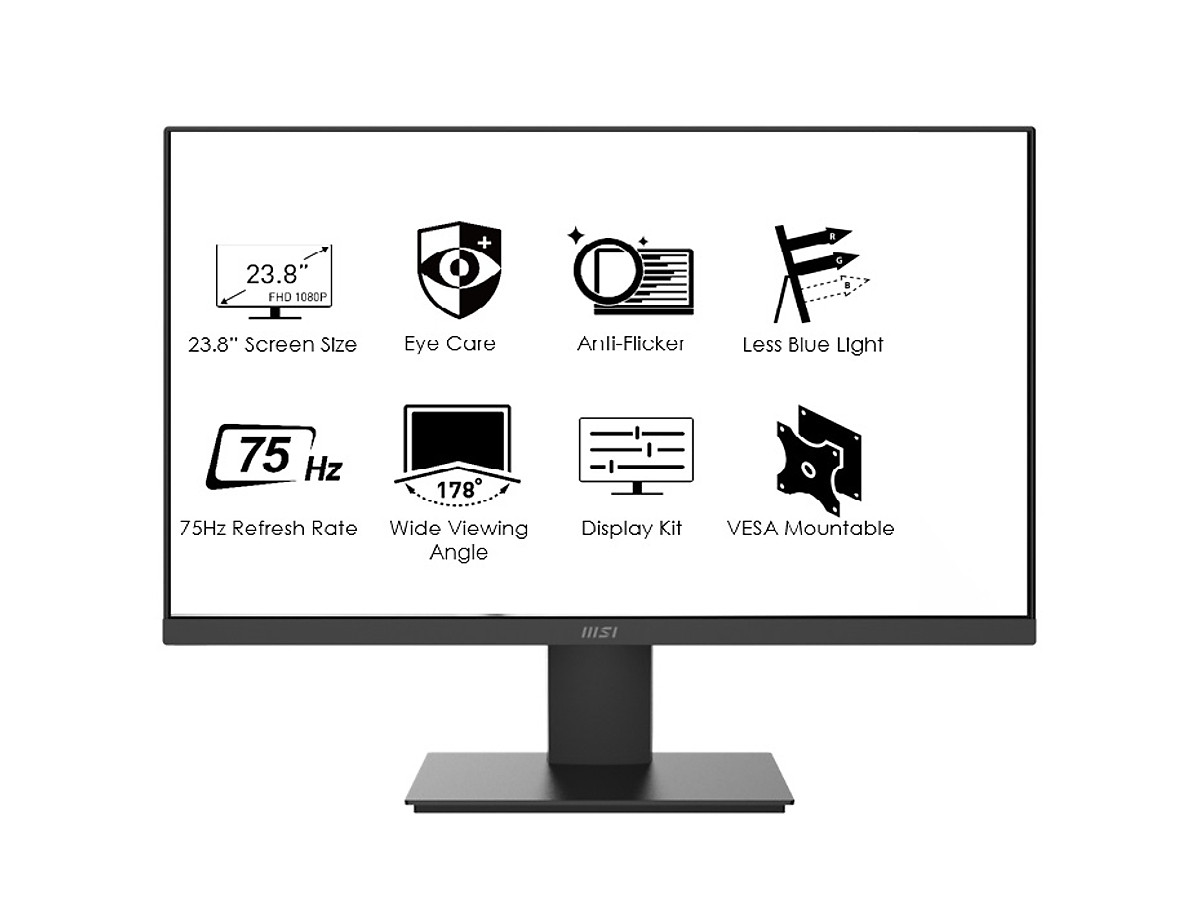 Màn hình MSI Pro MP241X (23.8"/FHD/VA/75Hz) - Hàng Chính Hãng