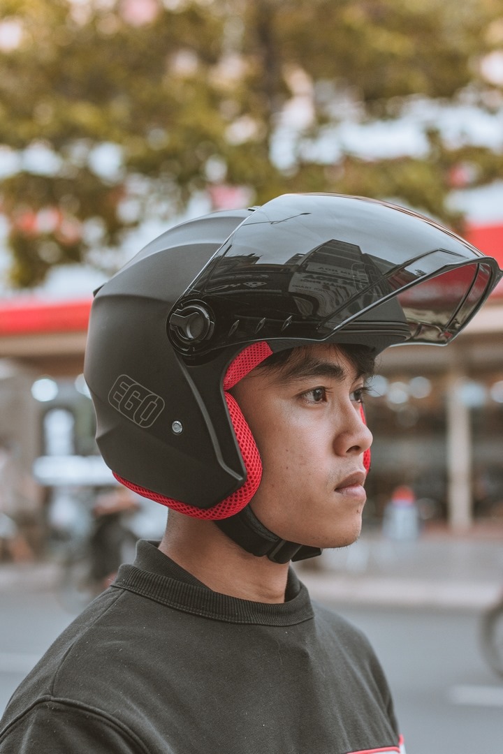 [CHÍNH HÃNG] MŨ BẢO HIỂM 3/4 EGO E-3 ĐEN NHÁM