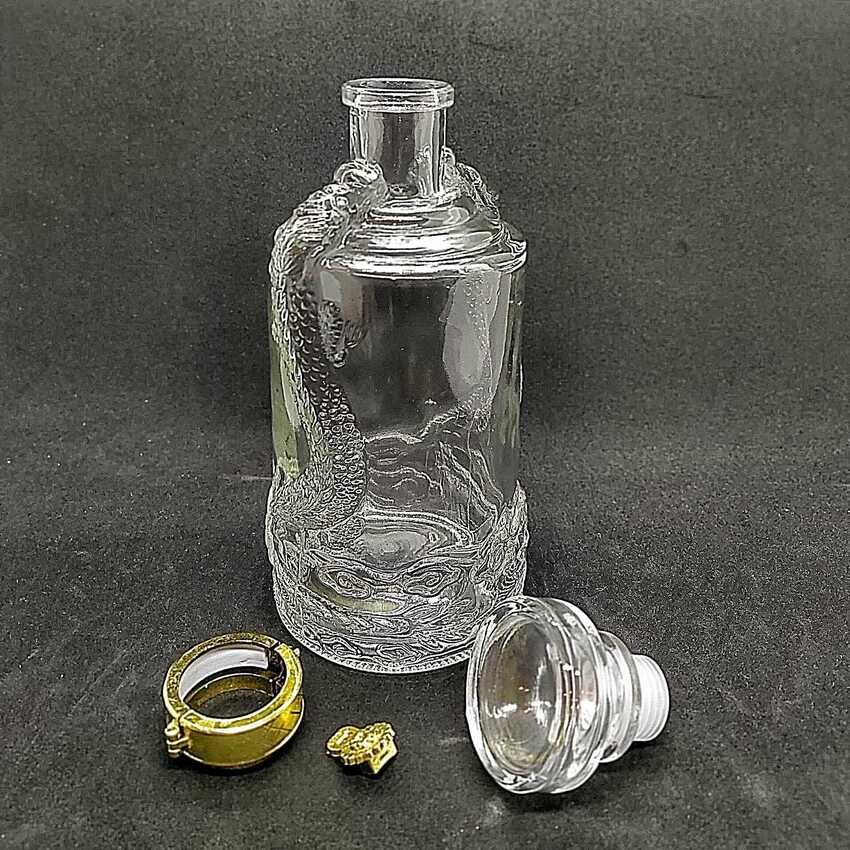 Vỏ Chai Đựng Rượu 500ML cao cấp mẫu rồng nổi - Chai Thủy Tinh Đựng Rượu - Bình Đựng Rượu Thủy Tinh (C3)