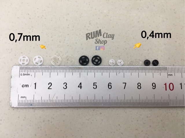Nút bấm Nhựa 4mm mini cho Doll, Bjd, Obitsu
