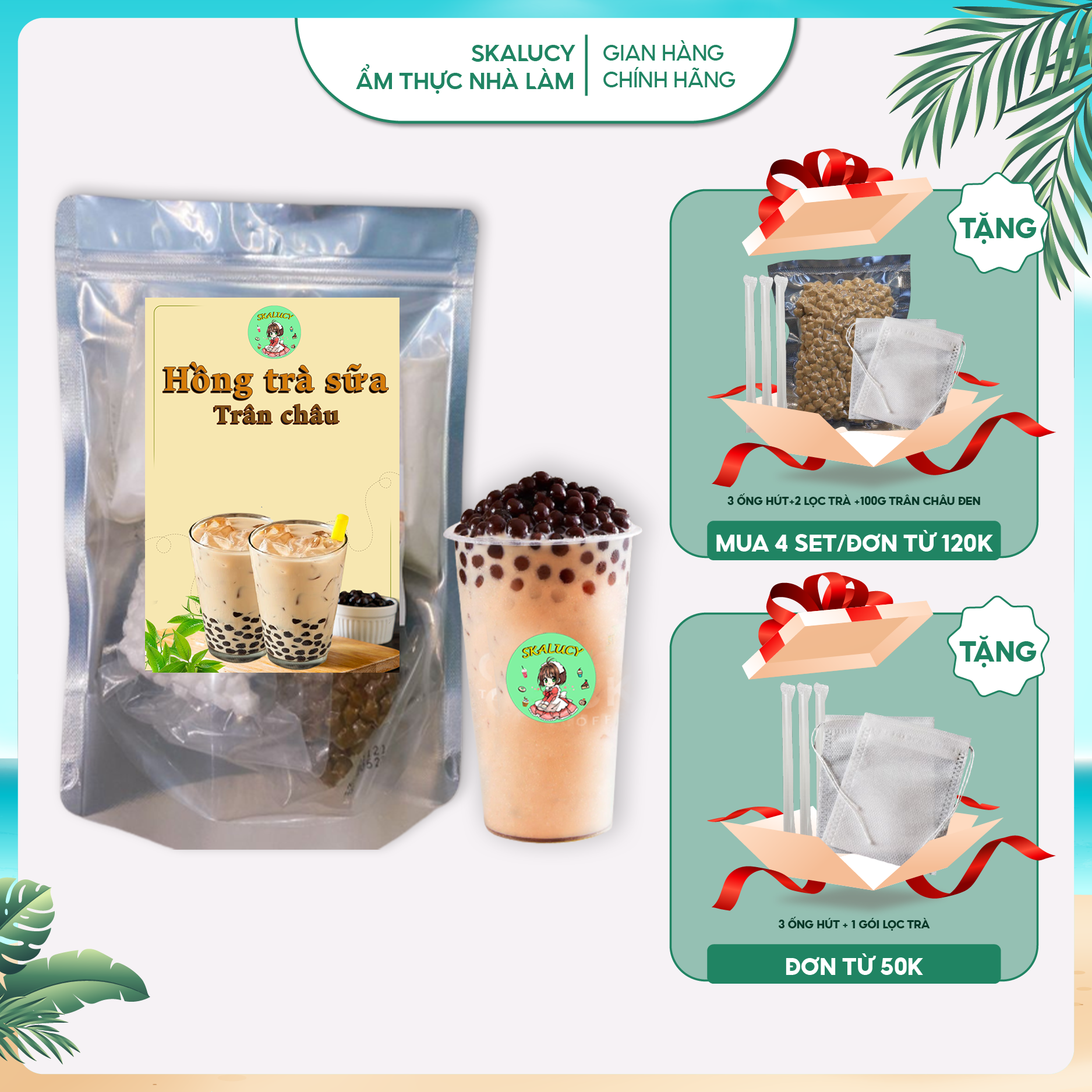 Set hồng trà sữa trân châu nguyên liệu làm trà sữa, hồng trà siêu thơm ngon nấu được 5-8 cốc