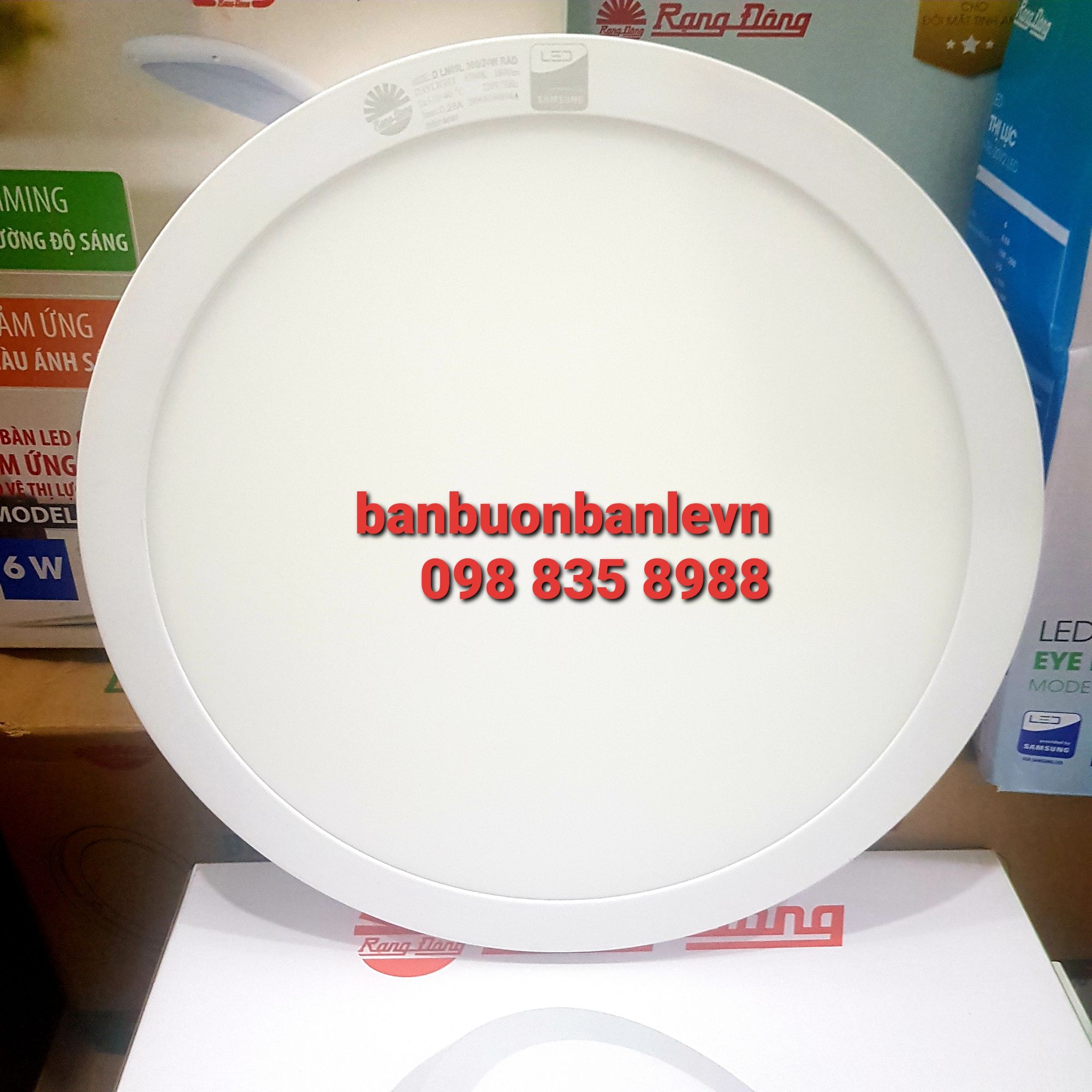 Đèn LED Ốp trần Tròn Cảm biến 24W Rạng đông