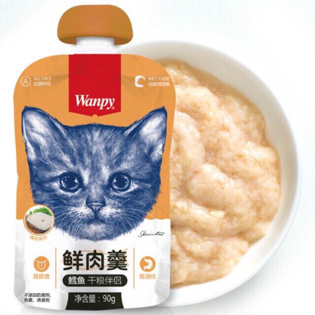 Súp Thưởng Wanpy - Tuýp 90GR Có Nắp Vặn Cho Mèo