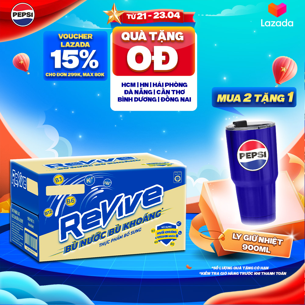 Thùng 24 Chai Nước Giải Khát Revive (500ml/chai)