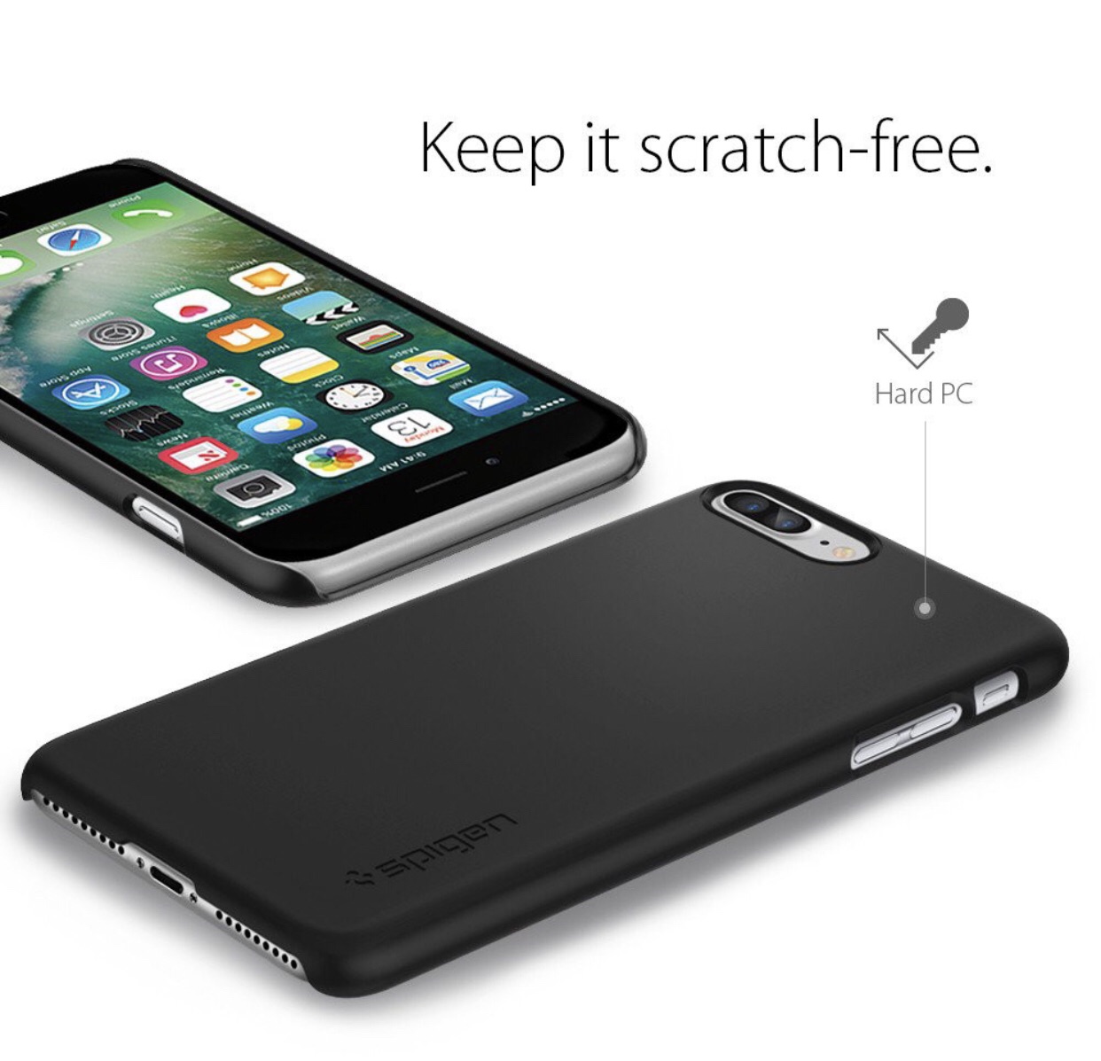 Ốp Lưng iPhone 7 Plus/8 Plus Spigen Thin Fit (Đen)