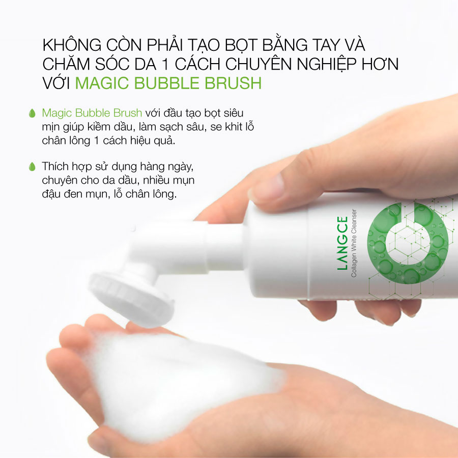 [HCM]RỬA MẶT CỌ MÁT XA COLLAGEN+ TRẮNG DA LANGCE DƯỠNG ẨM 120ml LANGCE DÀNH CHO NAM