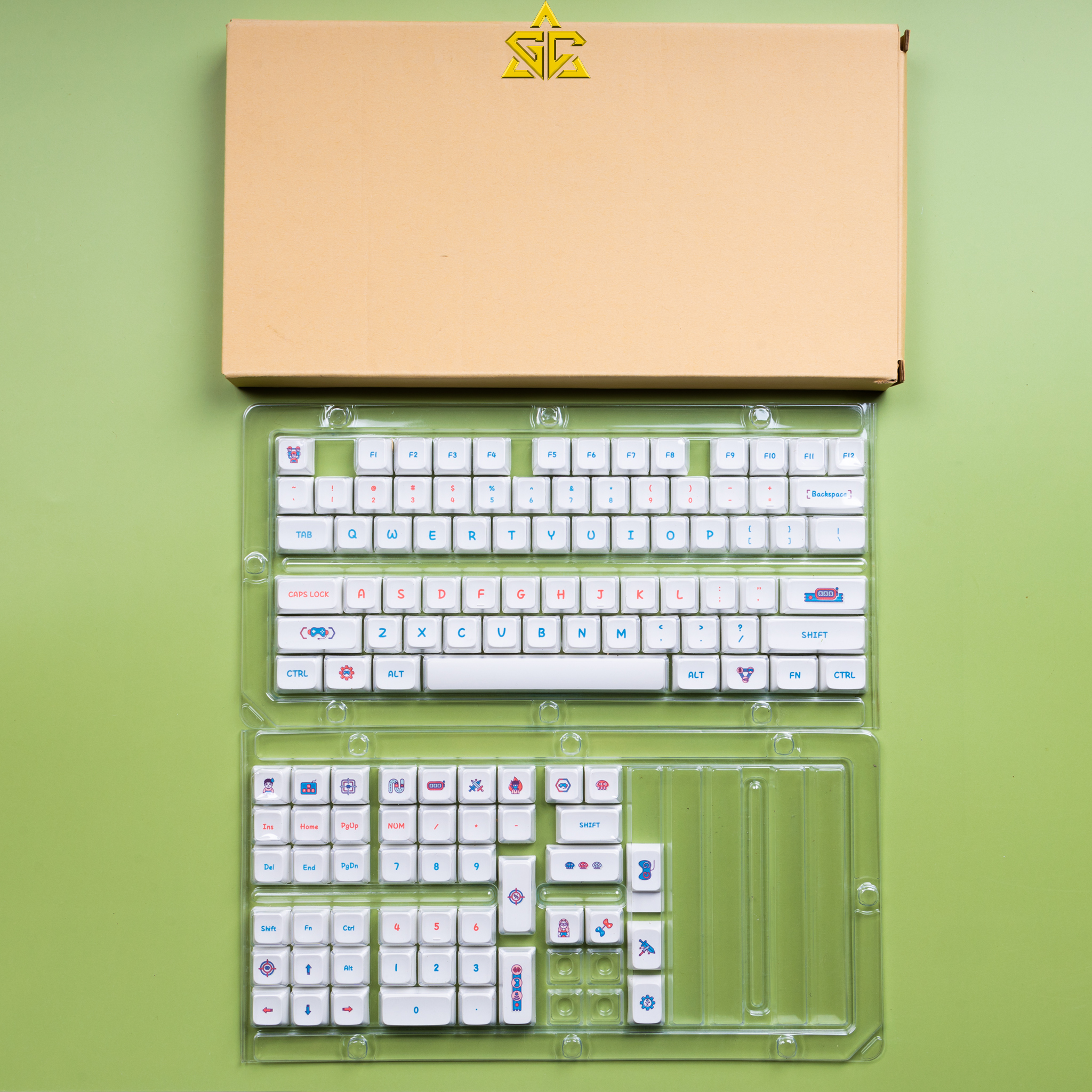 Keycap NERD 122 nút bàn phím cơ Profile XDA Thick PBT