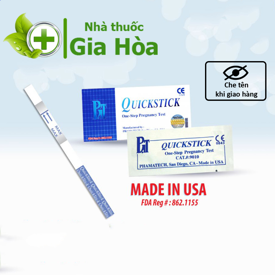 [HCM] [CHÍNH HÃNG] Que thử thai Quickstick HCG Pregnancy Test (Nhập khẩu Mỹ) - Dụng cụ test phát hiện thai sớm, chính xác