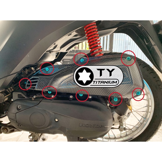 [HCM][VISION] COMBO 8 CON ỐC TITAN GR5 GẮN PÔ E / LỌC GIÓ XE VISION VỊ TRÍ NHƯ HÌNH