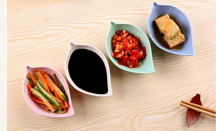Bát lúa mạch mini hình lá đựng đồ ăn dặm, gia vị, nước chấm