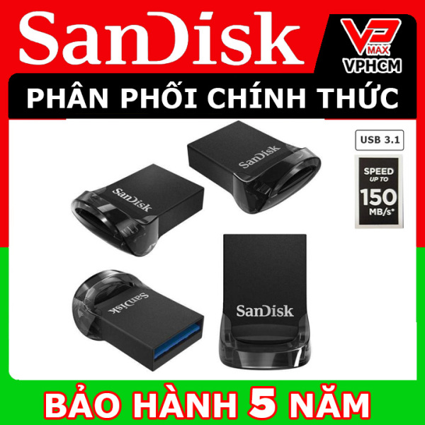 Bảng giá USB 32GB 16GB Sandisk Ultra Fit Cz430 chuẩn 3.1 mini siêu nhỏ siêu tốc độ Phong Vũ