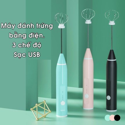 [SALE SỐC] Máy đánh trứng, đánh sữa, đánh bọt cafe cầm tay mini bằng điện 3 tốc độ