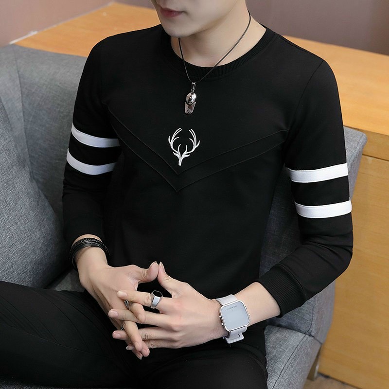 Áo thun nam tay dài thời trang màu tối - áo thun nam tay dài chất cotton mẫu mới CHERYSHOP94 MS112