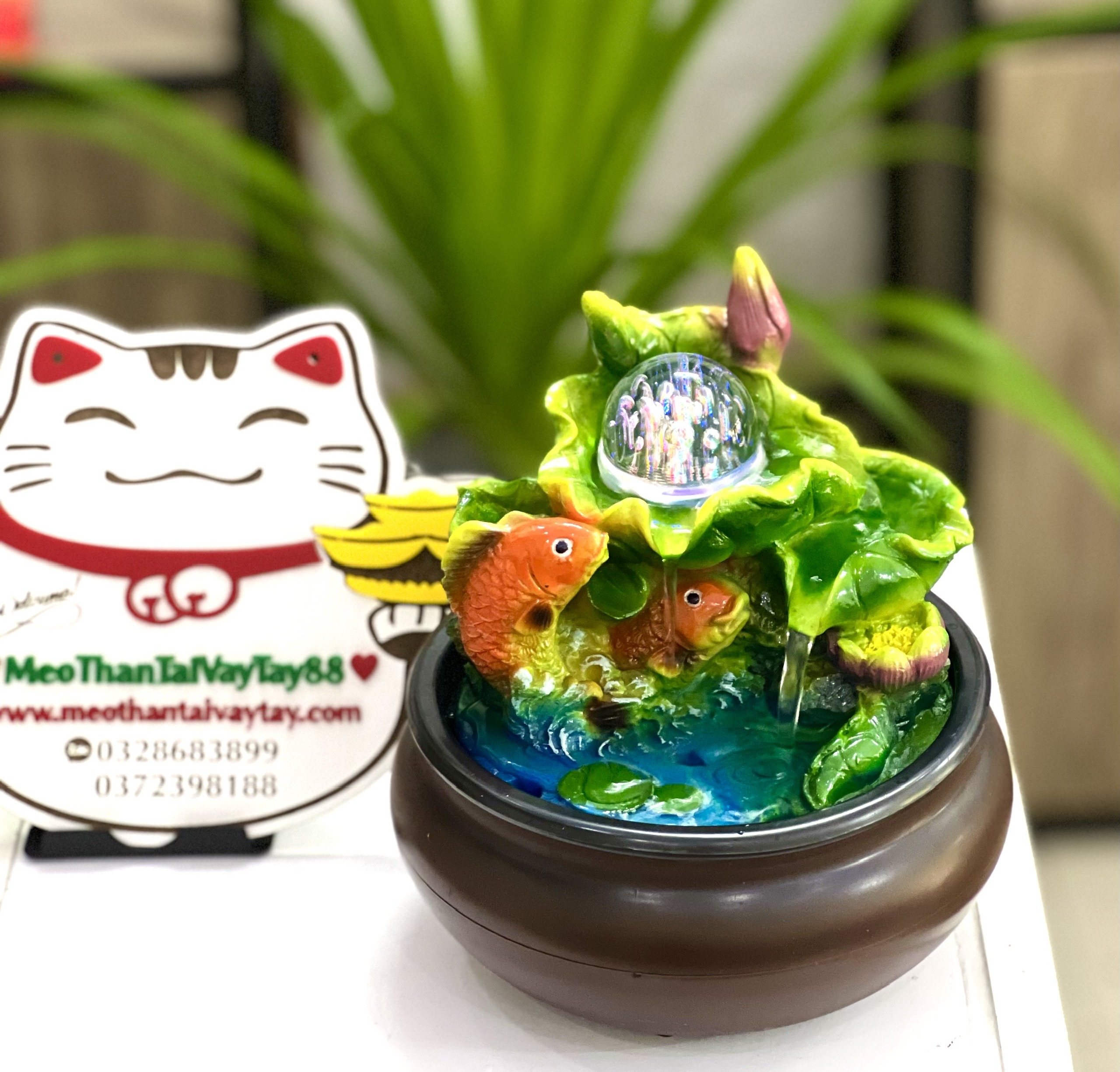 Thác Nước phong thủy tài lộc để bàn thư giãn