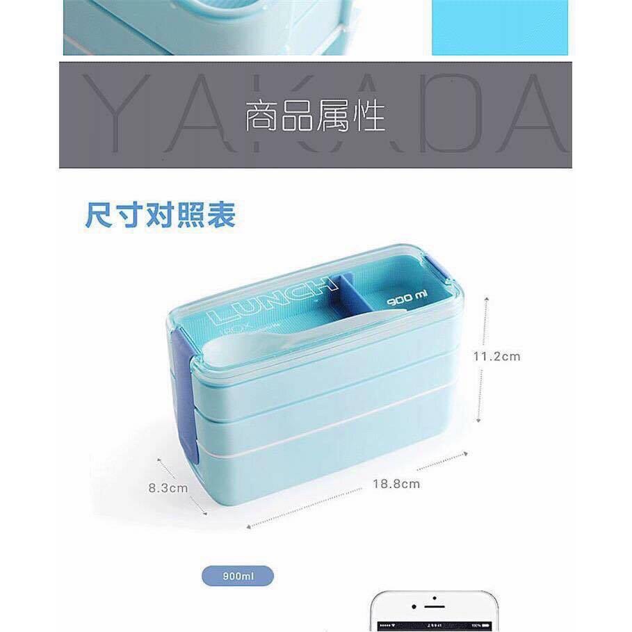 Hộp cơm 3 tầng nhựa lúa mạch Azuka