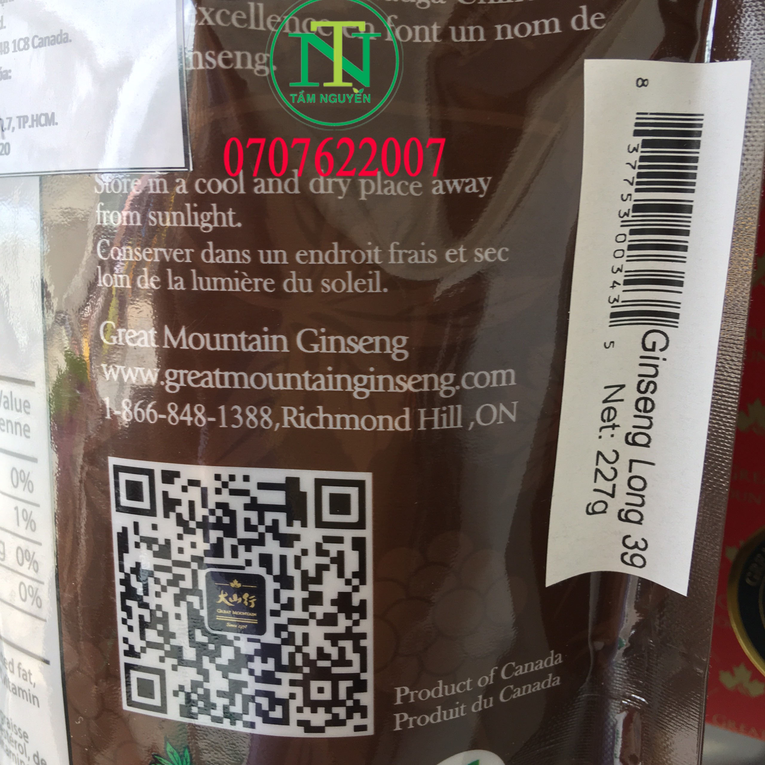 Nhân sâm Canada củ dài 227g