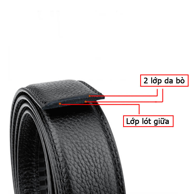 [Dây Tăng/Size 3.5cm] Thắt Lưng Nam Da Bò (Không Mặt Khóa), Dây Nịt Da Thật 100%, 3 Lớp, Màu Đen/Nâu (DLKK-05)