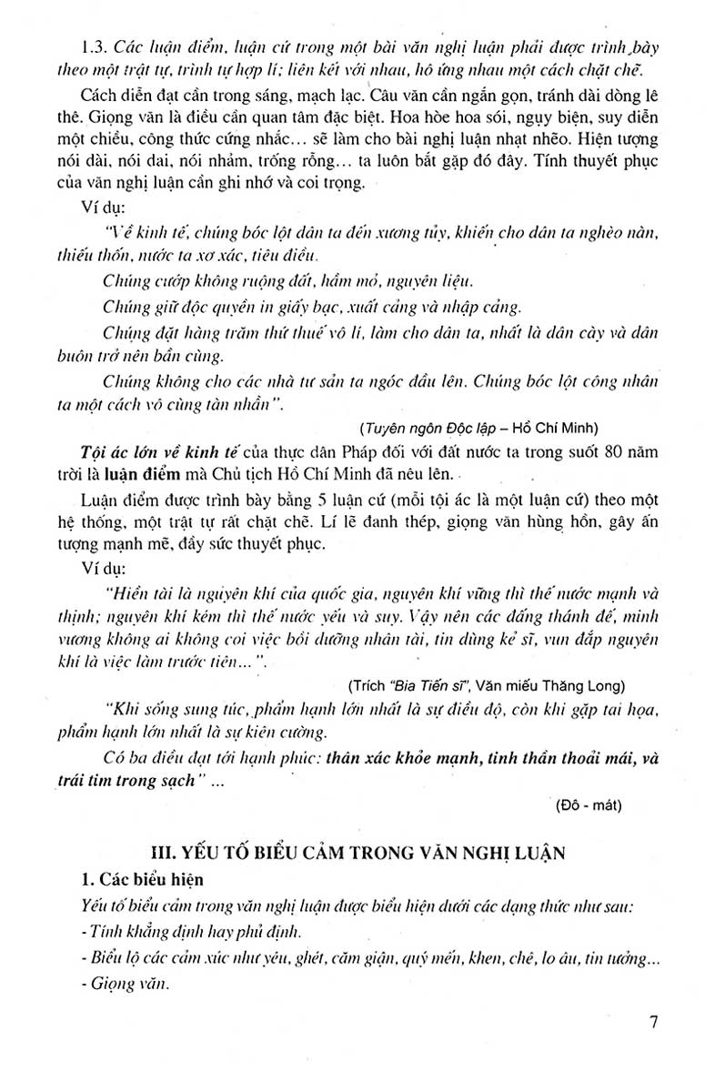 NHỮNG BÀI VĂN NGHỊ LUẬN ĐẶC SẮC 10