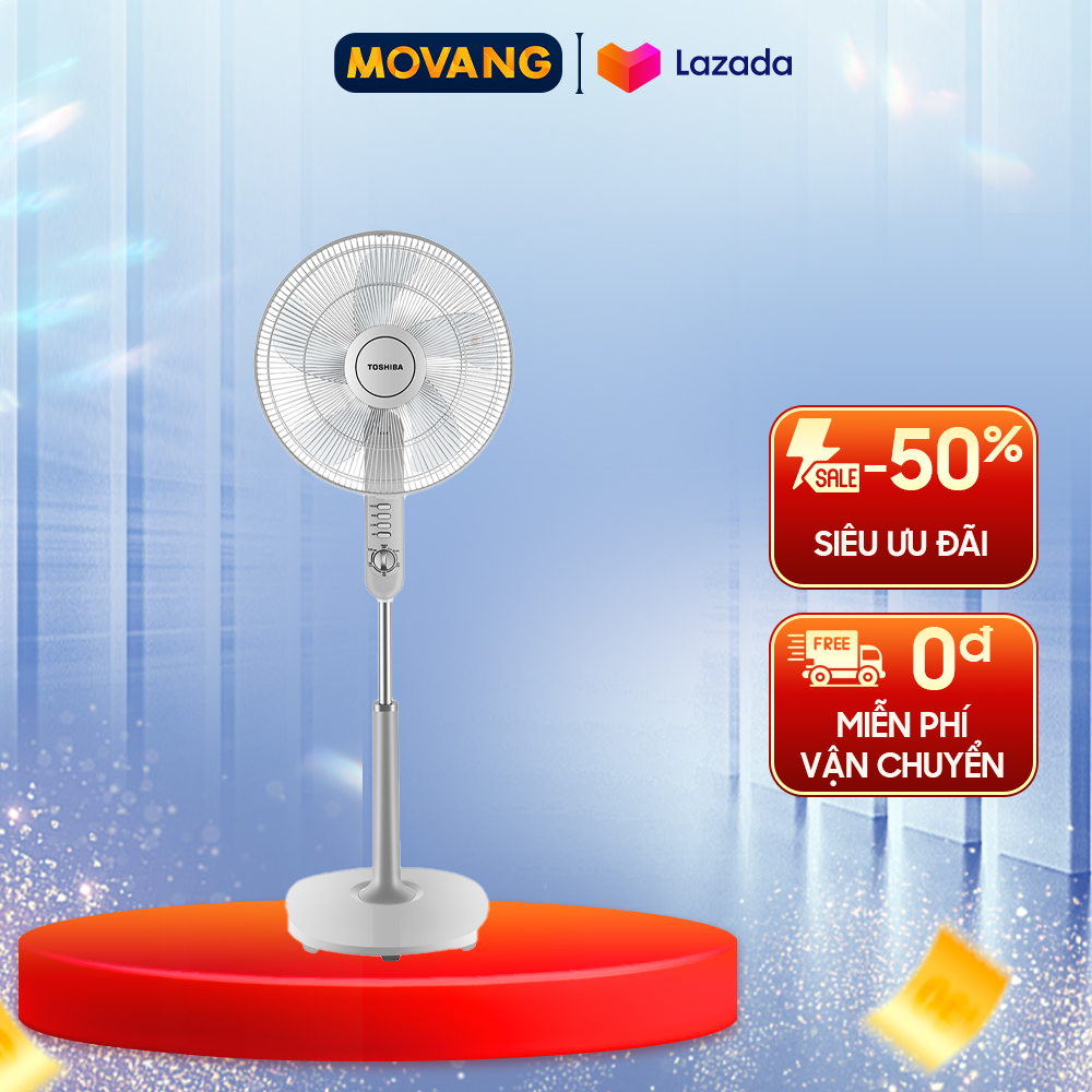 [GIAO TẠI HCM] - Quạt đứng Toshiba F-LSA10(H)VN Xám - Công suất 50 W Loại motor Bạc thau 5 cánh quạt