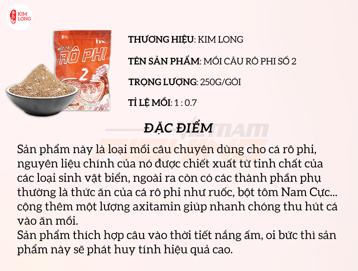 Mồi Câu Rô Phi Kim Long Số 2
