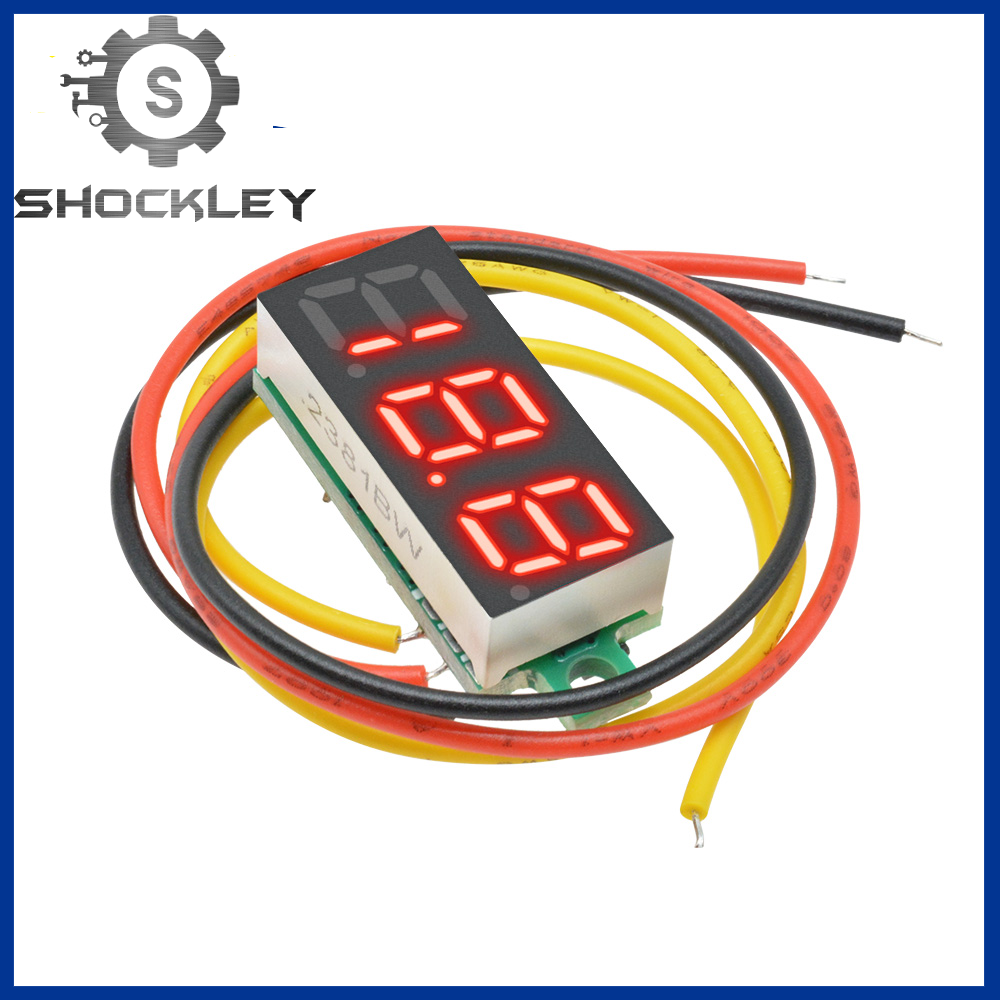 Shockley 0.28" Red LED DC Voltmeter Digital Display Voltmeter 0-100v Voltage 12V 24V