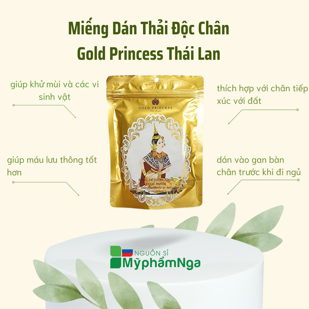 MIếng dán thải độc bàn chân Gold Princess Thái Lan