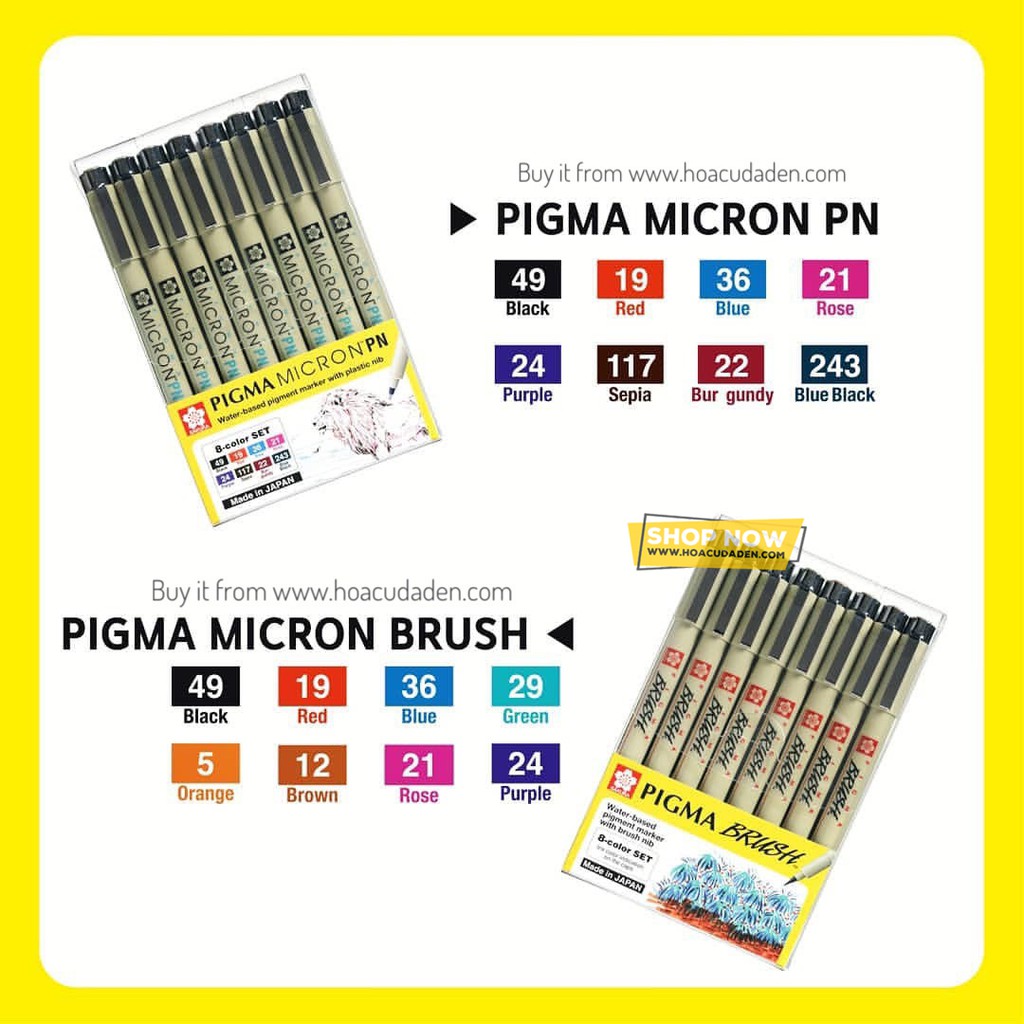 [HCM]Bộ 8 Bút Line Màu Sakura Pigma