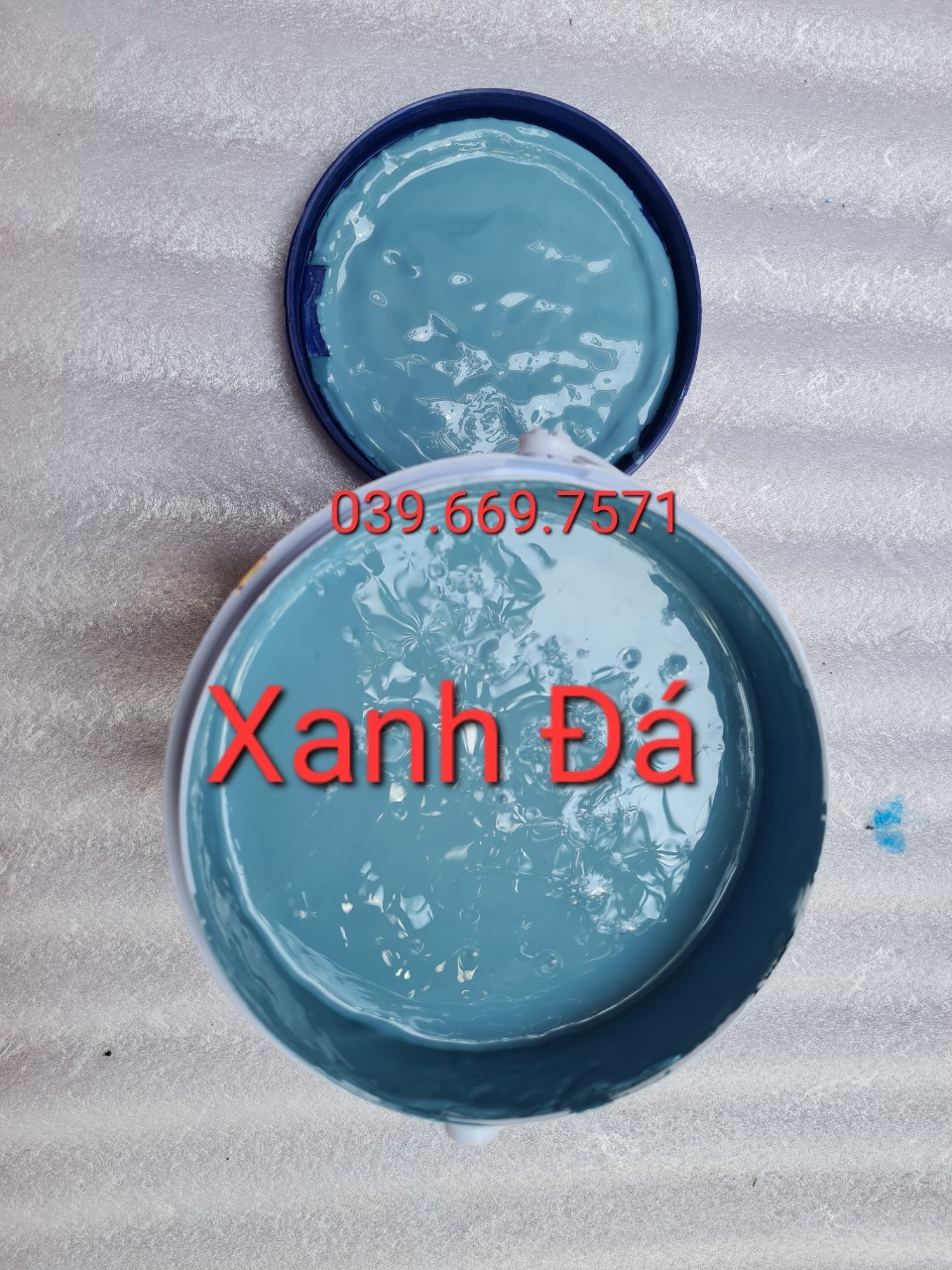 [Hộp 1kg] Sơn màu Xanh Đá chuyên sơn chậu cảnh SuPon( Sơn hệ bóng gốc nước ngoại thất)