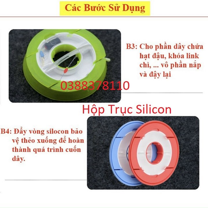Hộp trục câu đài silicon, dụng cụ, phụ kiện câu cá