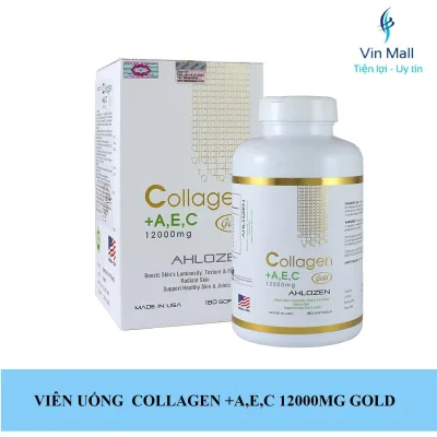 [HCM]Viên Uống Đẹp Da Collagen AEC 12000mg GOLD (Hộp 180 Viên)