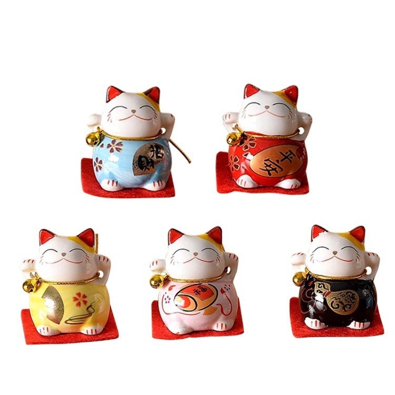 Bộ Mèo thần tài mini 5 con đem lại may mắn