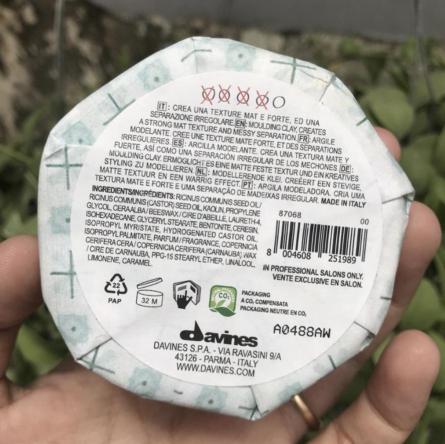 [HCM]Đất Sét Tạo Hình Cứng Davines Strong Moulding Clay 75ml